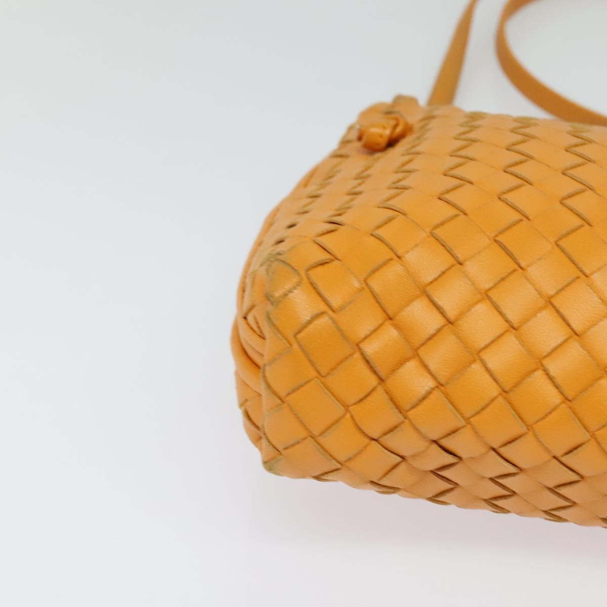 BOTTEGA VENETA INTRECCIATO Shoulder Bag Leather Yellow Auth 132431