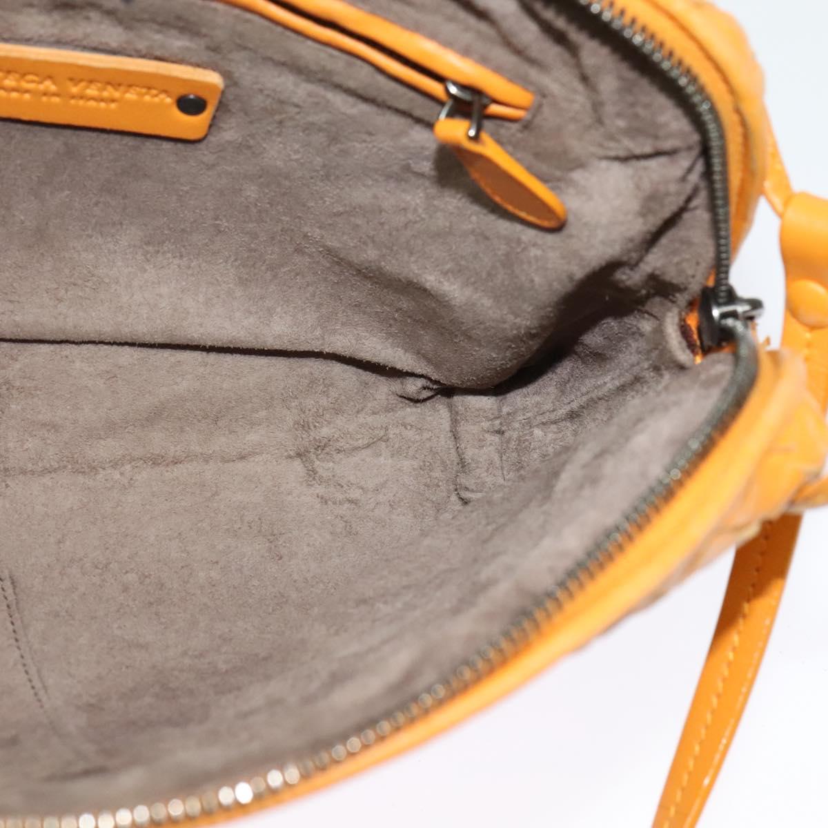 BOTTEGA VENETA INTRECCIATO Shoulder Bag Leather Yellow Auth 132431