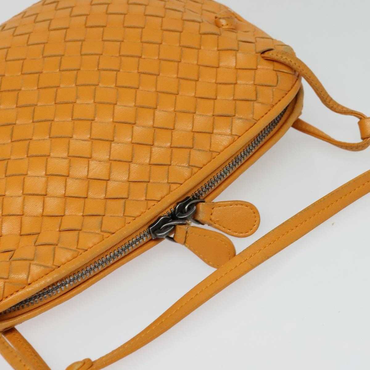 BOTTEGA VENETA INTRECCIATO Shoulder Bag Leather Yellow Auth 132431