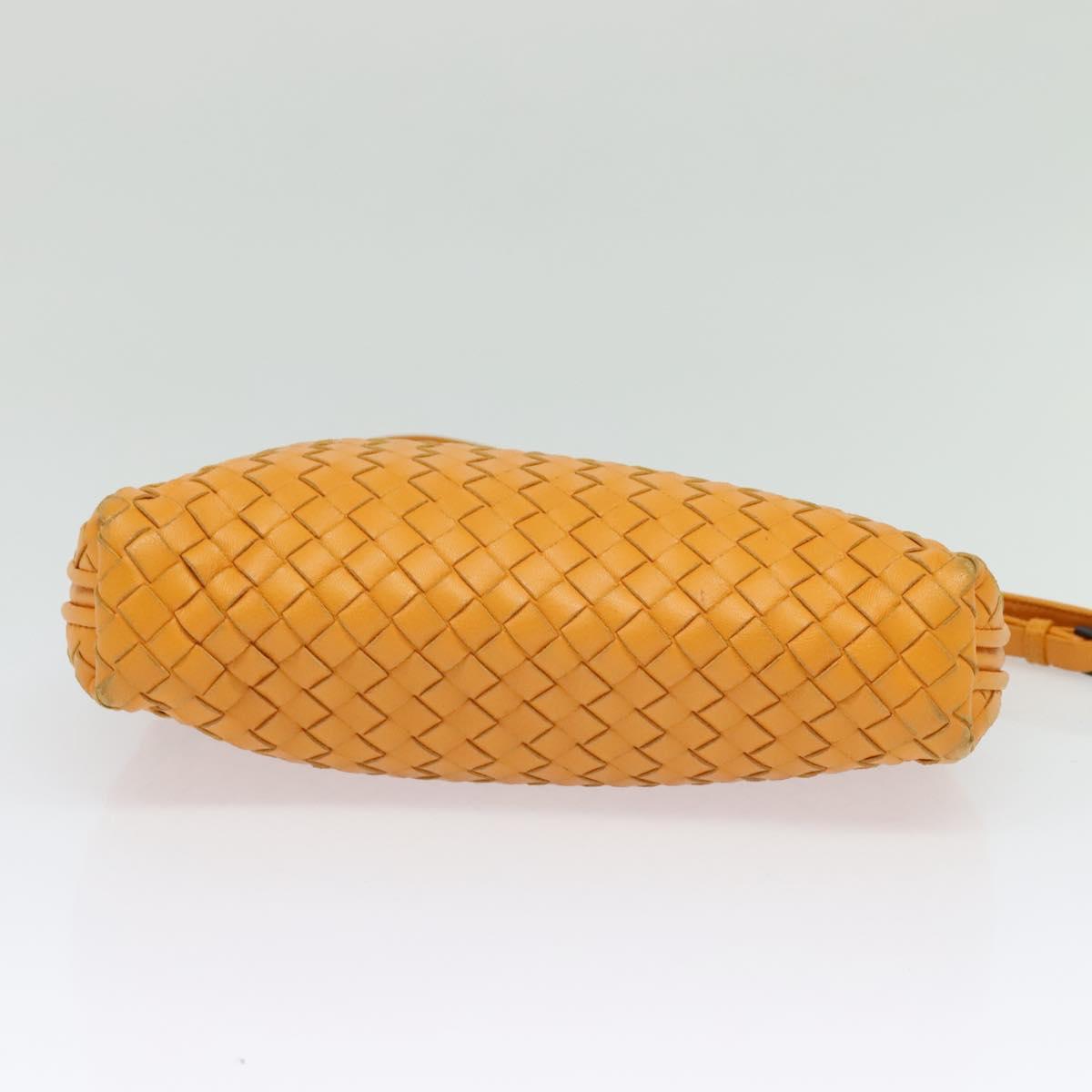 BOTTEGA VENETA INTRECCIATO Shoulder Bag Leather Yellow Auth 132431