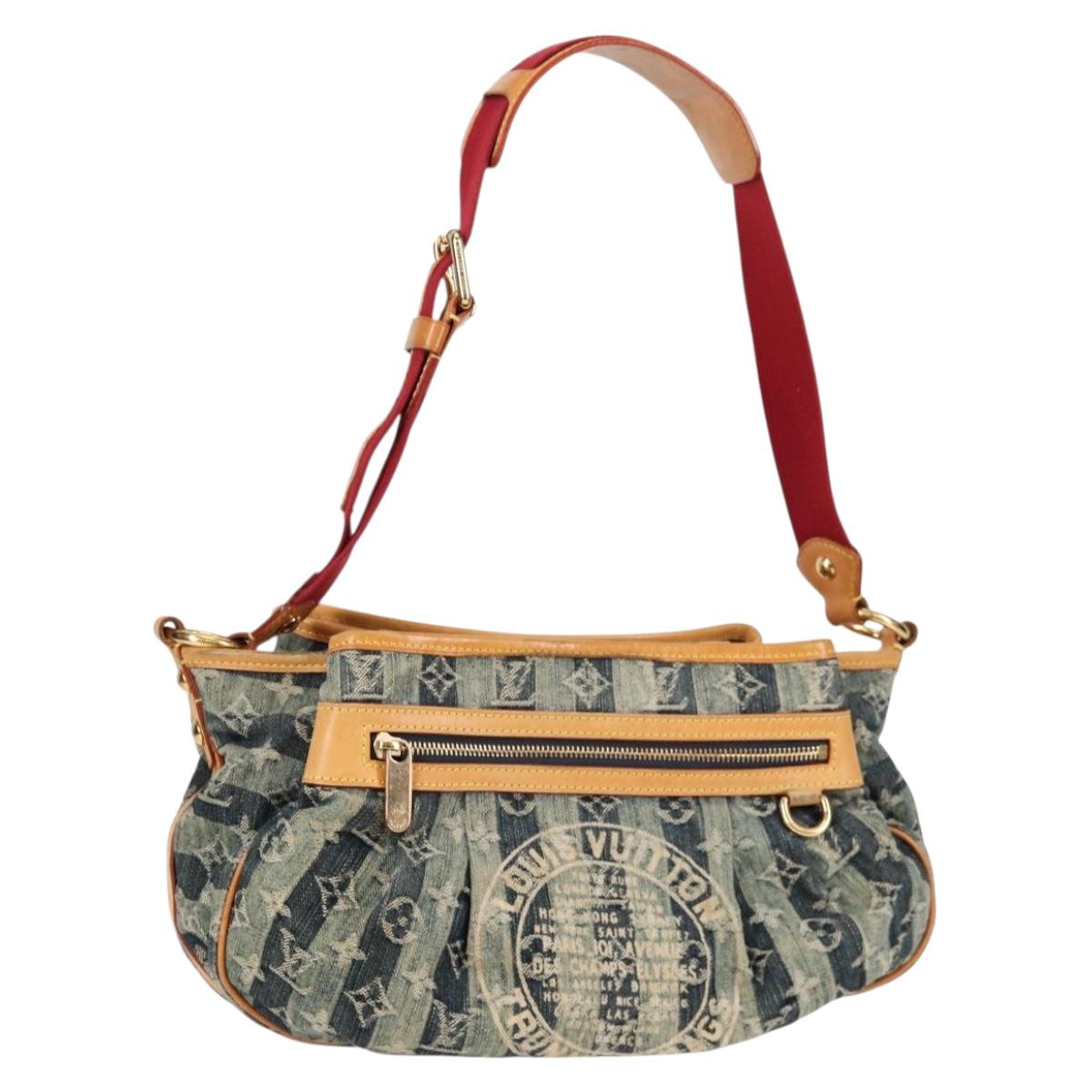 LOUIS VUITTON Monogram Denim Porte Epaul Rey MM Bag Blue M95334 LV Auth 132443V