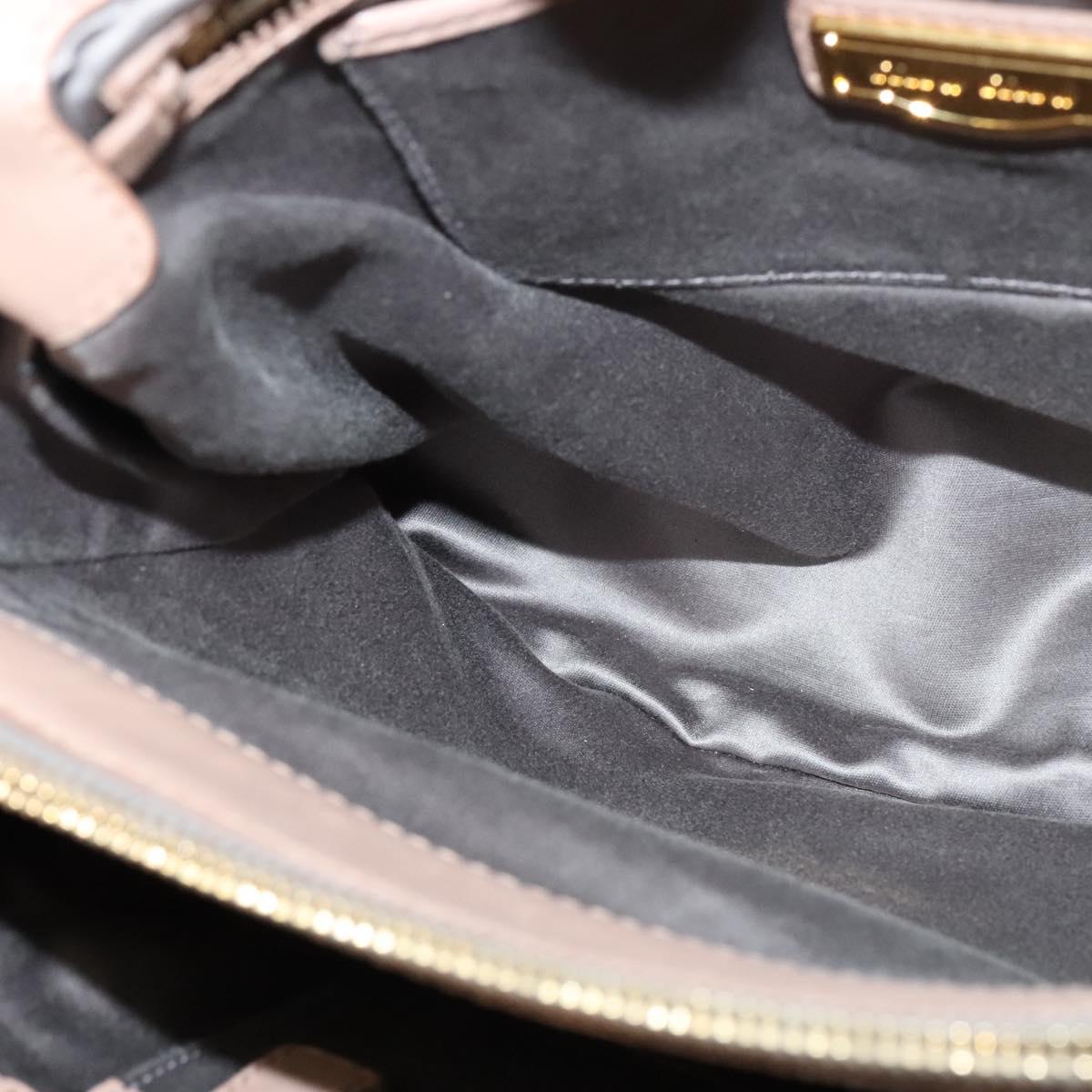 Miu Miu Matelasse Hand Bag Leather 2way Beige Gold Auth 132451
