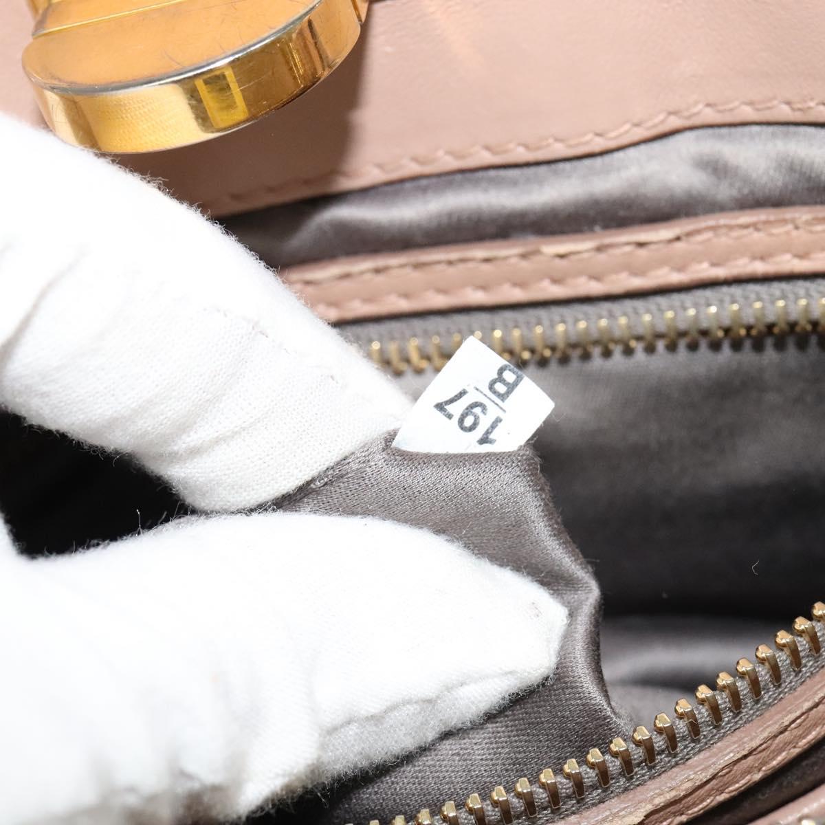 Miu Miu Matelasse Hand Bag Leather 2way Beige Gold Auth 132451