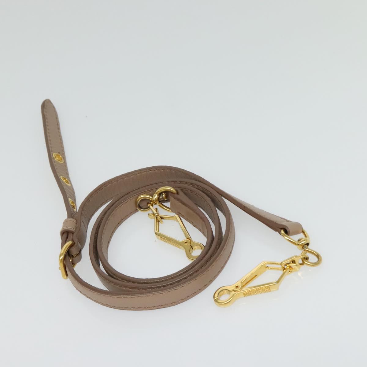 Miu Miu Matelasse Hand Bag Leather 2way Beige Gold Auth 132451