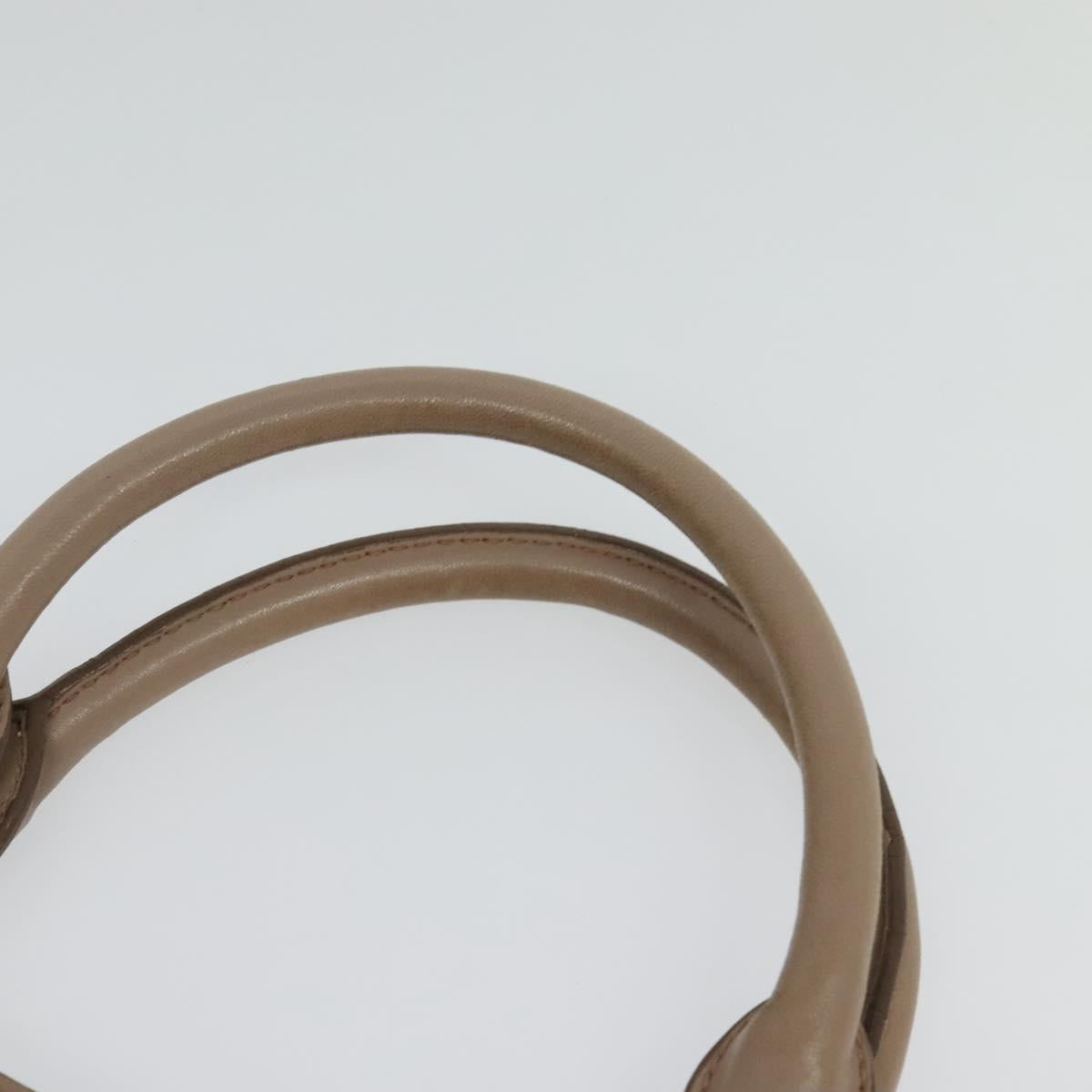 Miu Miu Matelasse Hand Bag Leather 2way Beige Gold Auth 132451