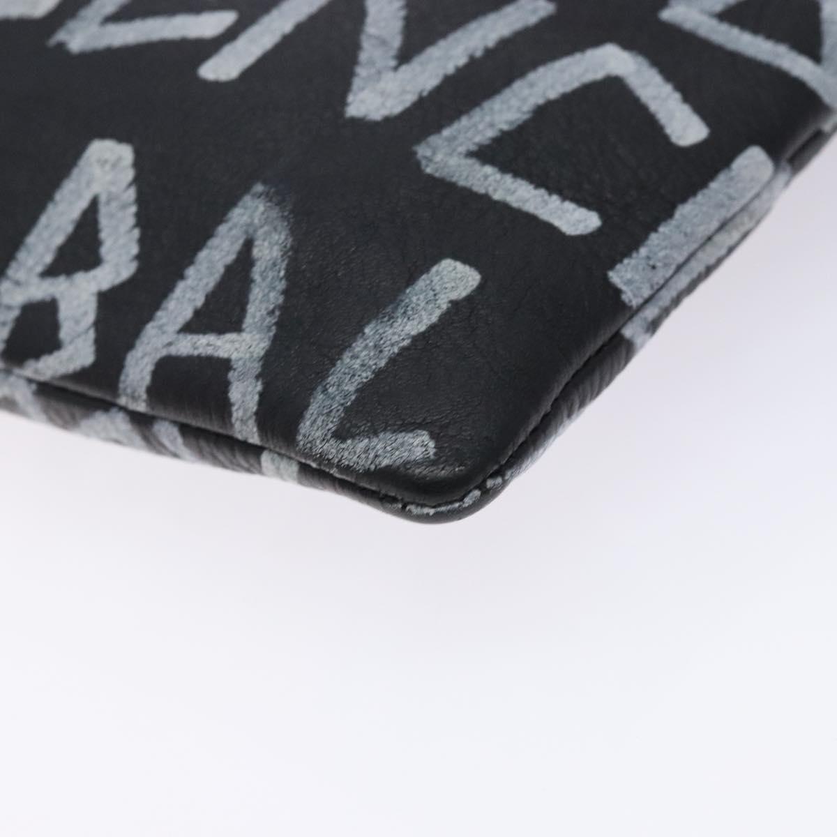 BALENCIAGA Clutch Bag Leather Black 494040 Auth 132454