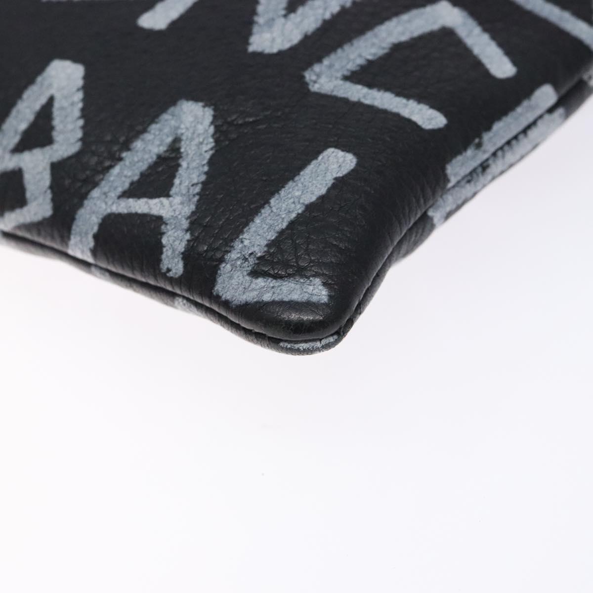 BALENCIAGA Clutch Bag Leather Black 494040 Auth 132454