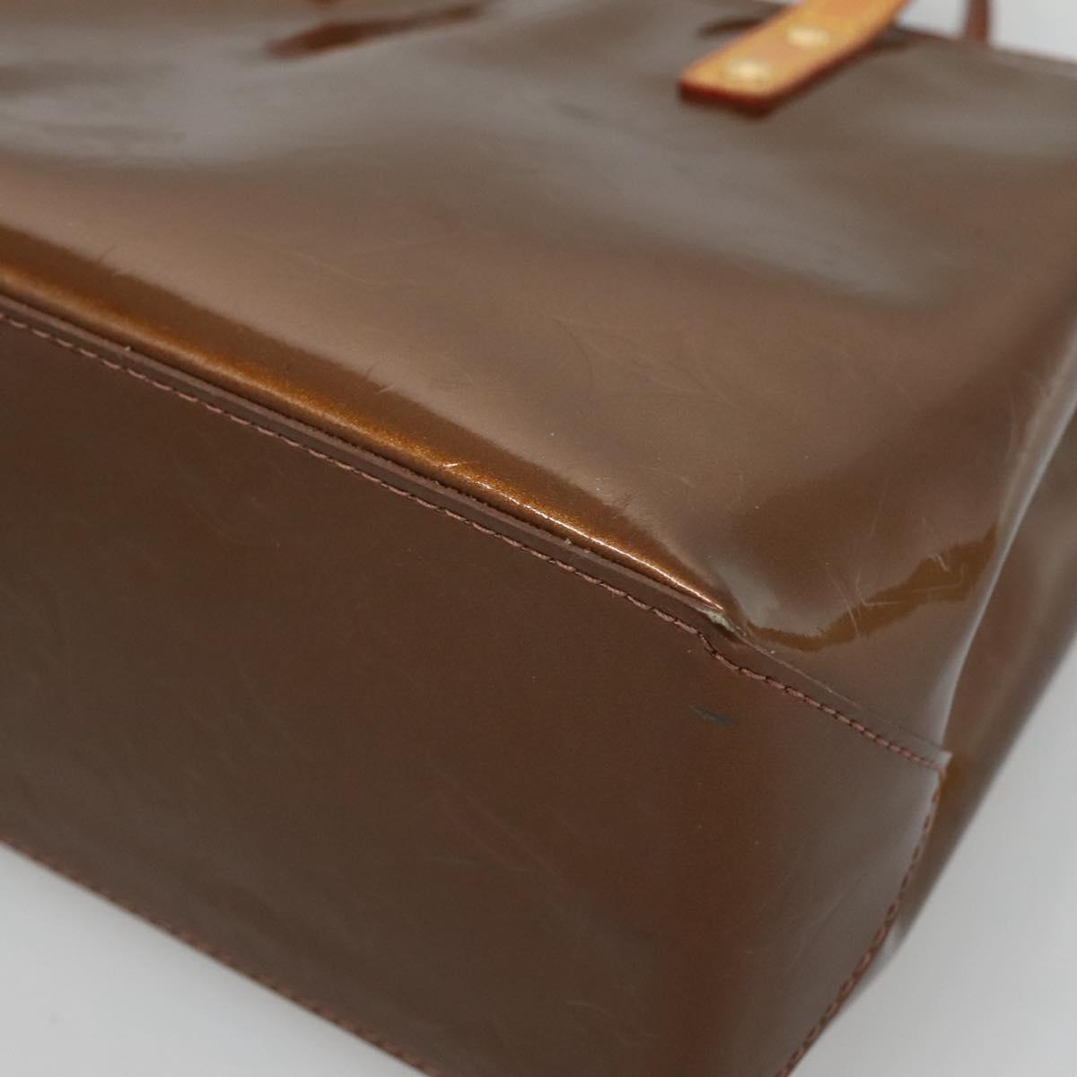 LOUIS VUITTON Monogram Vernis Reade PM Hand Bag Bronze M91146 LV Auth 132465