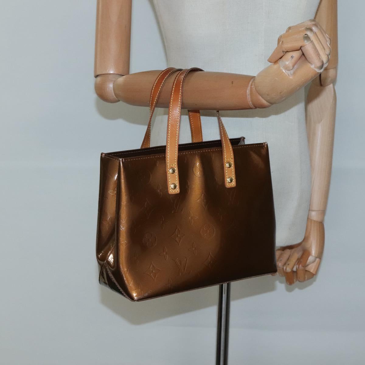 LOUIS VUITTON Monogram Vernis Reade PM Hand Bag Bronze M91146 LV Auth 132465