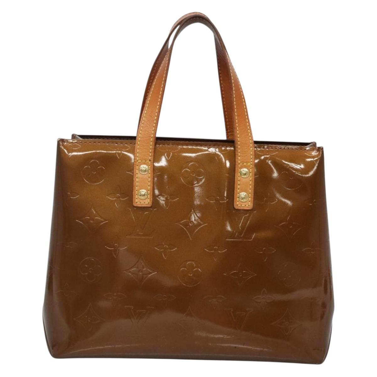 LOUIS VUITTON Monogram Vernis Reade PM Hand Bag Bronze M91146 LV Auth 132465