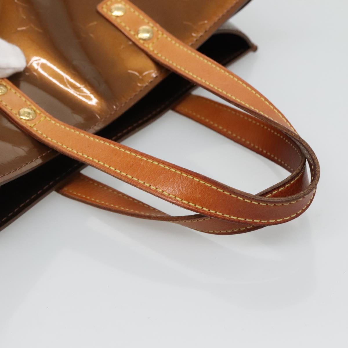 LOUIS VUITTON Monogram Vernis Reade PM Hand Bag Bronze M91146 LV Auth 132465