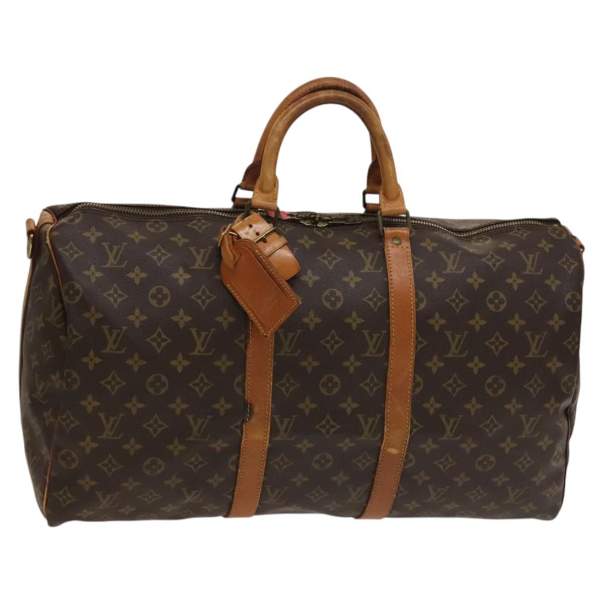 LOUIS VUITTON Monogram Keepall Bandouliere 50 Boston Bag M41416 LV Auth 132469