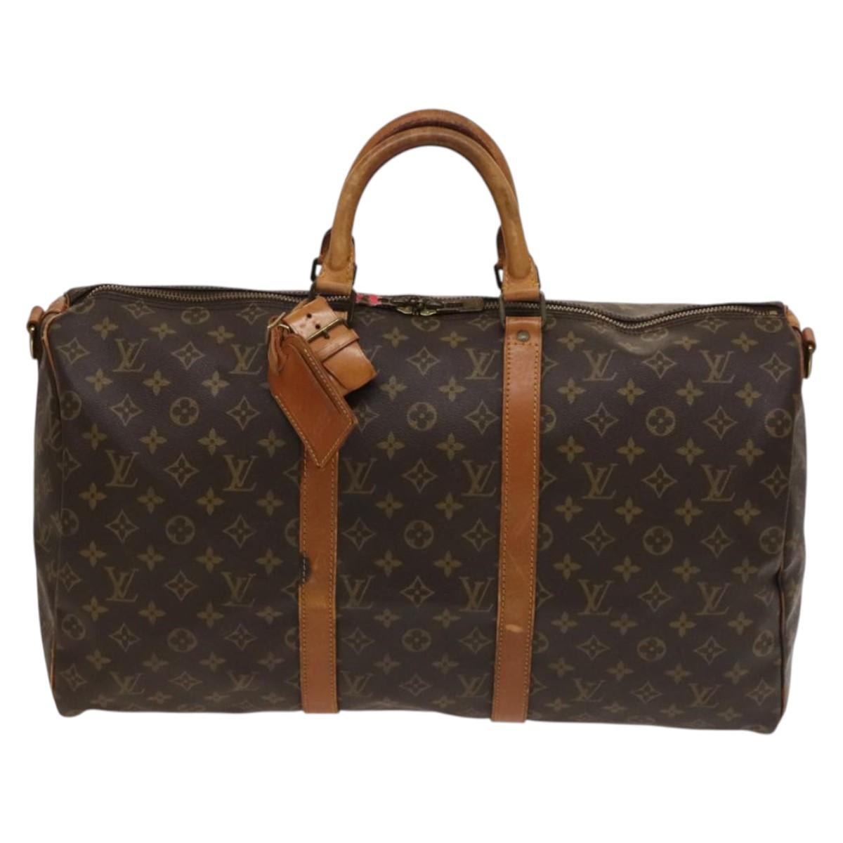 LOUIS VUITTON Monogram Keepall Bandouliere 50 Boston Bag M41416 LV Auth 132469