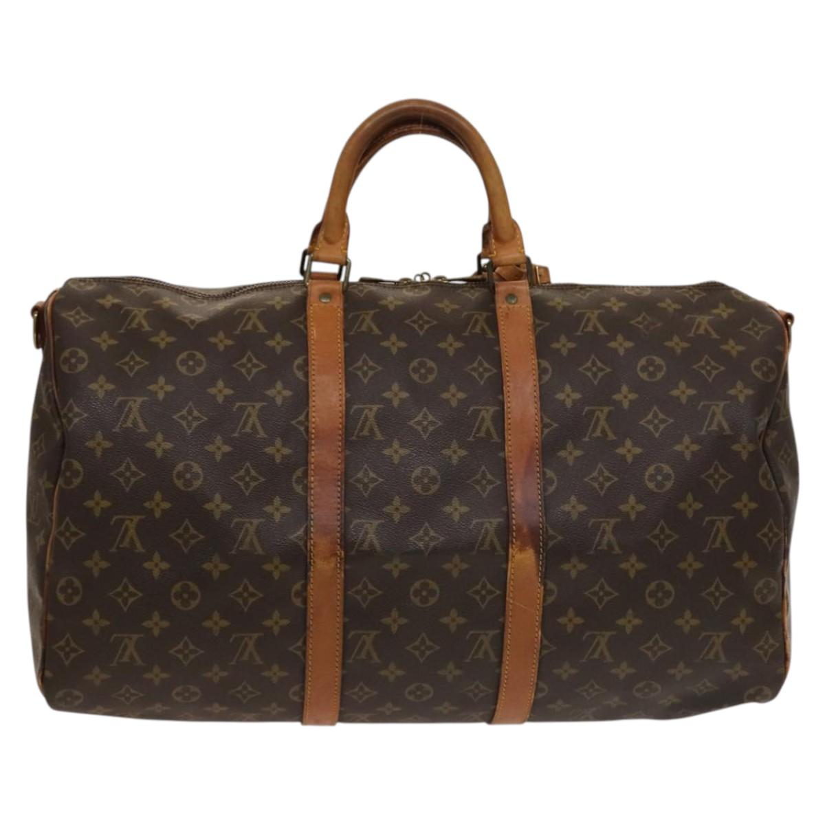 LOUIS VUITTON Monogram Keepall Bandouliere 50 Boston Bag M41416 LV Auth 132469