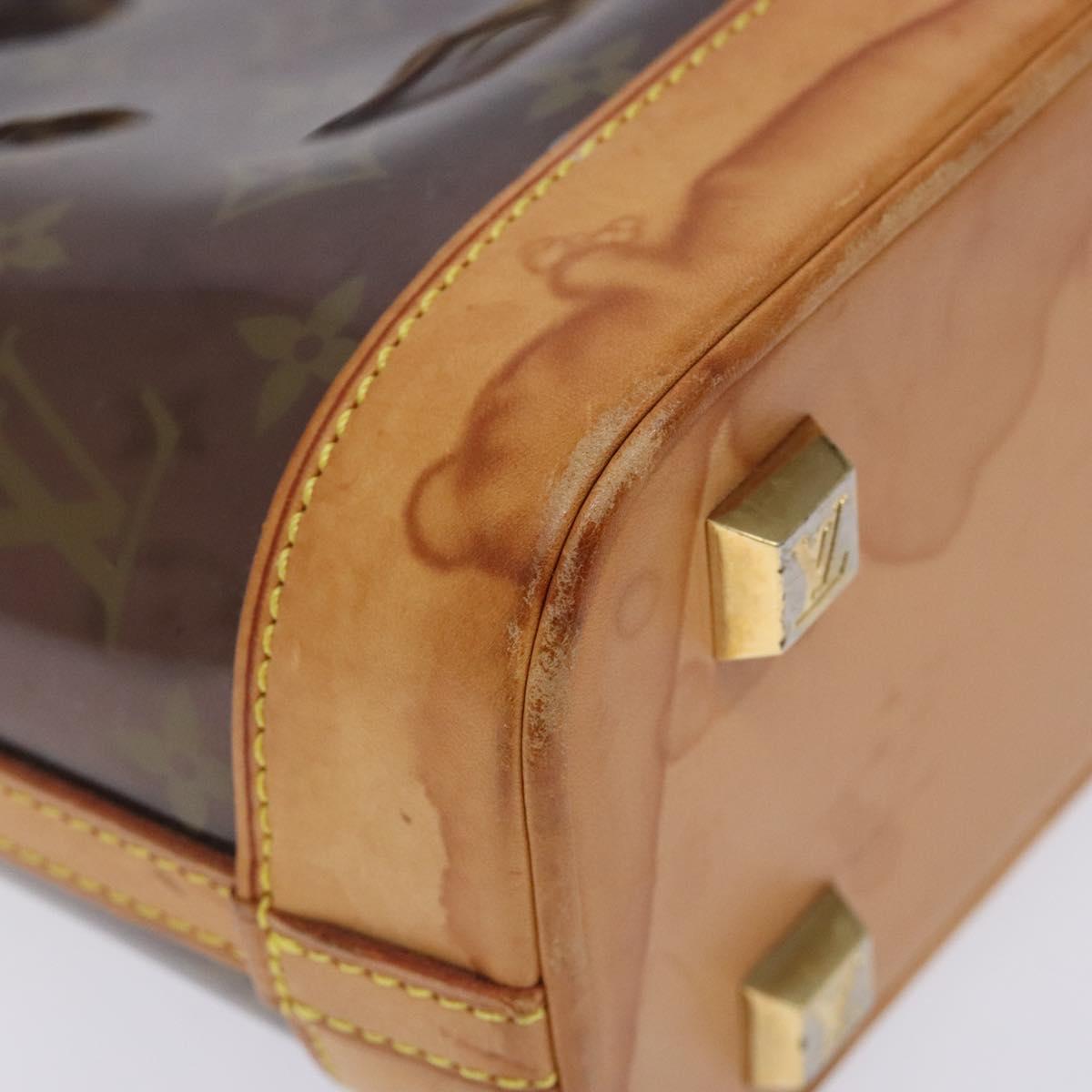 LOUIS VUITTON Monogram Vinyl Cava Amble PM Tote Bag Brown M92502 LV Auth 132488