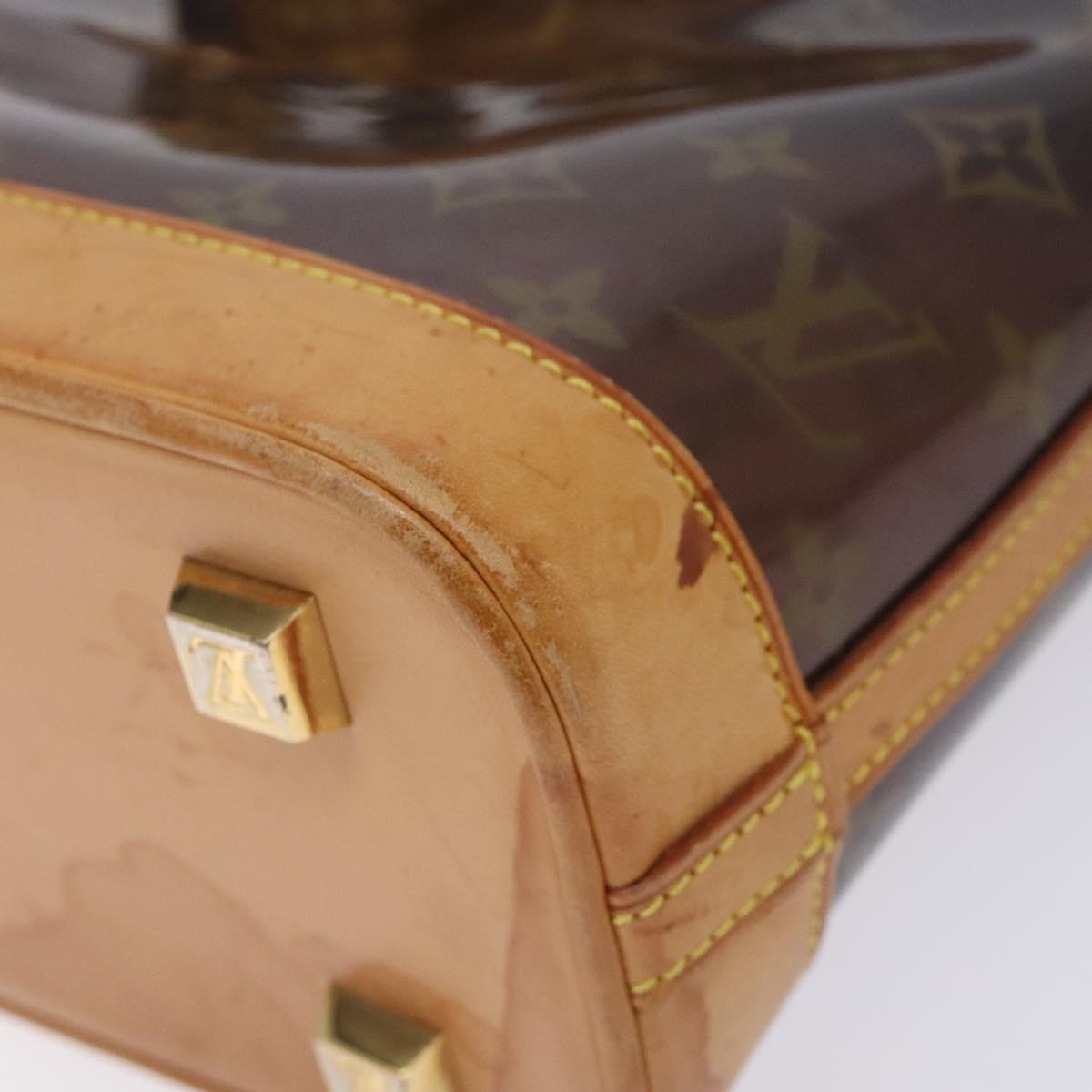 LOUIS VUITTON Monogram Vinyl Cava Amble PM Tote Bag Brown M92502 LV Auth 132488