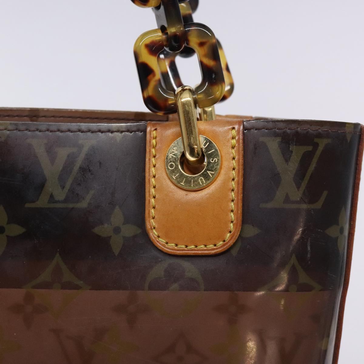 LOUIS VUITTON Monogram Vinyl Cava Amble PM Tote Bag Brown M92502 LV Auth 132488