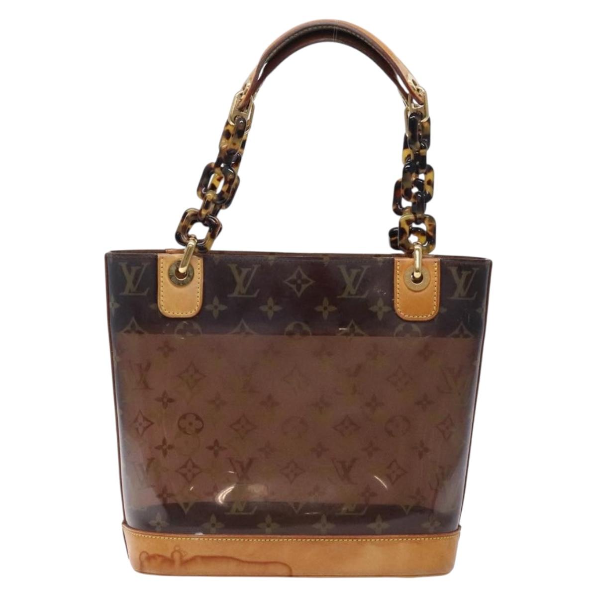 LOUIS VUITTON Monogram Vinyl Cava Amble PM Tote Bag Brown M92502 LV Auth 132488