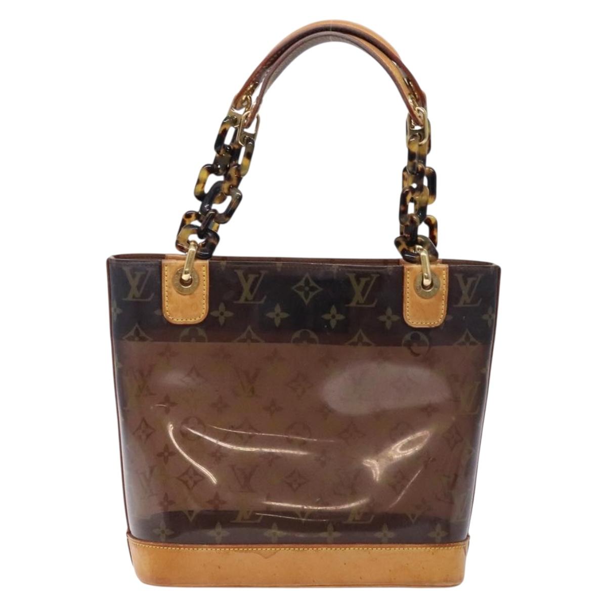 LOUIS VUITTON Monogram Vinyl Cava Amble PM Tote Bag Brown M92502 LV Auth 132488