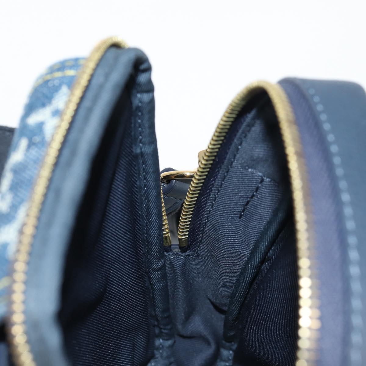 LOUIS VUITTON LV Squared Double Phone Pouch Blue M81060 LV Auth 132489M