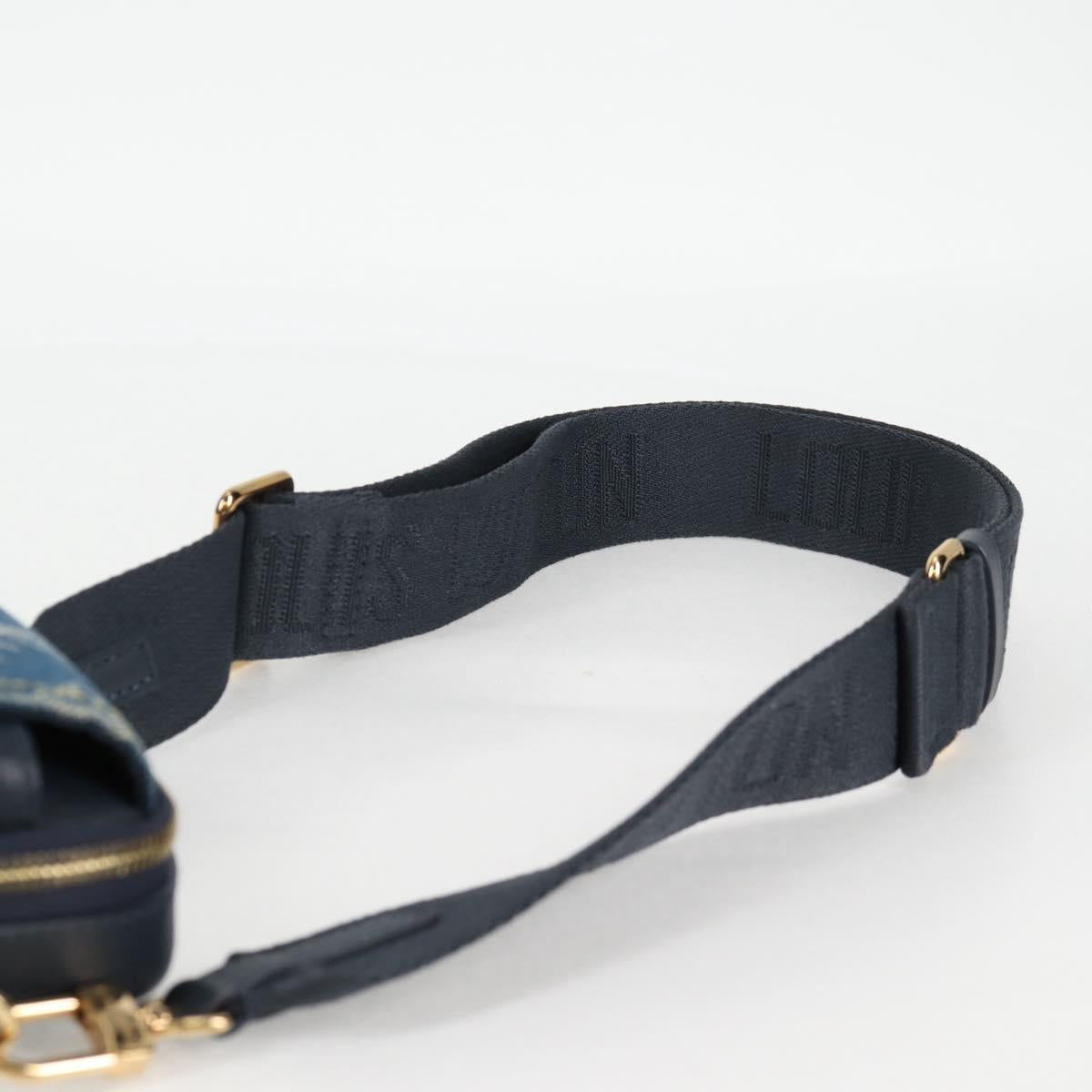 LOUIS VUITTON LV Squared Double Phone Pouch Blue M81060 LV Auth 132489M