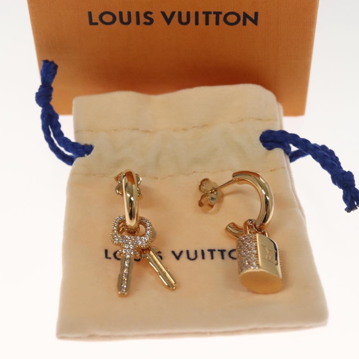 LOUIS VUITTON Earrings LV Padlock Earring metal Gold M01583 LV Auth 132501SM