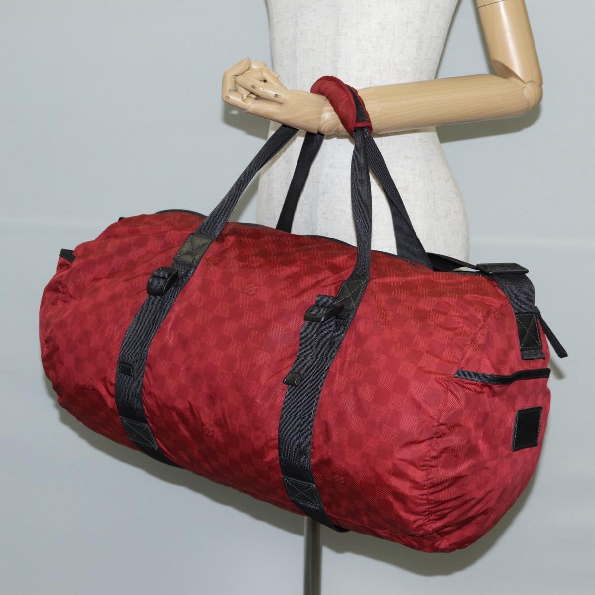 LOUIS VUITTON Damier Aventure Plat Ktical Boston Bag Red N23208 LV Auth 132525V