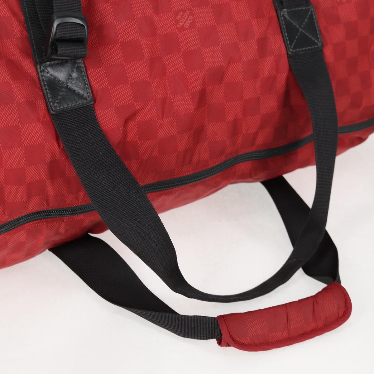 LOUIS VUITTON Damier Aventure Plat Ktical Boston Bag Red N23208 LV Auth 132525V