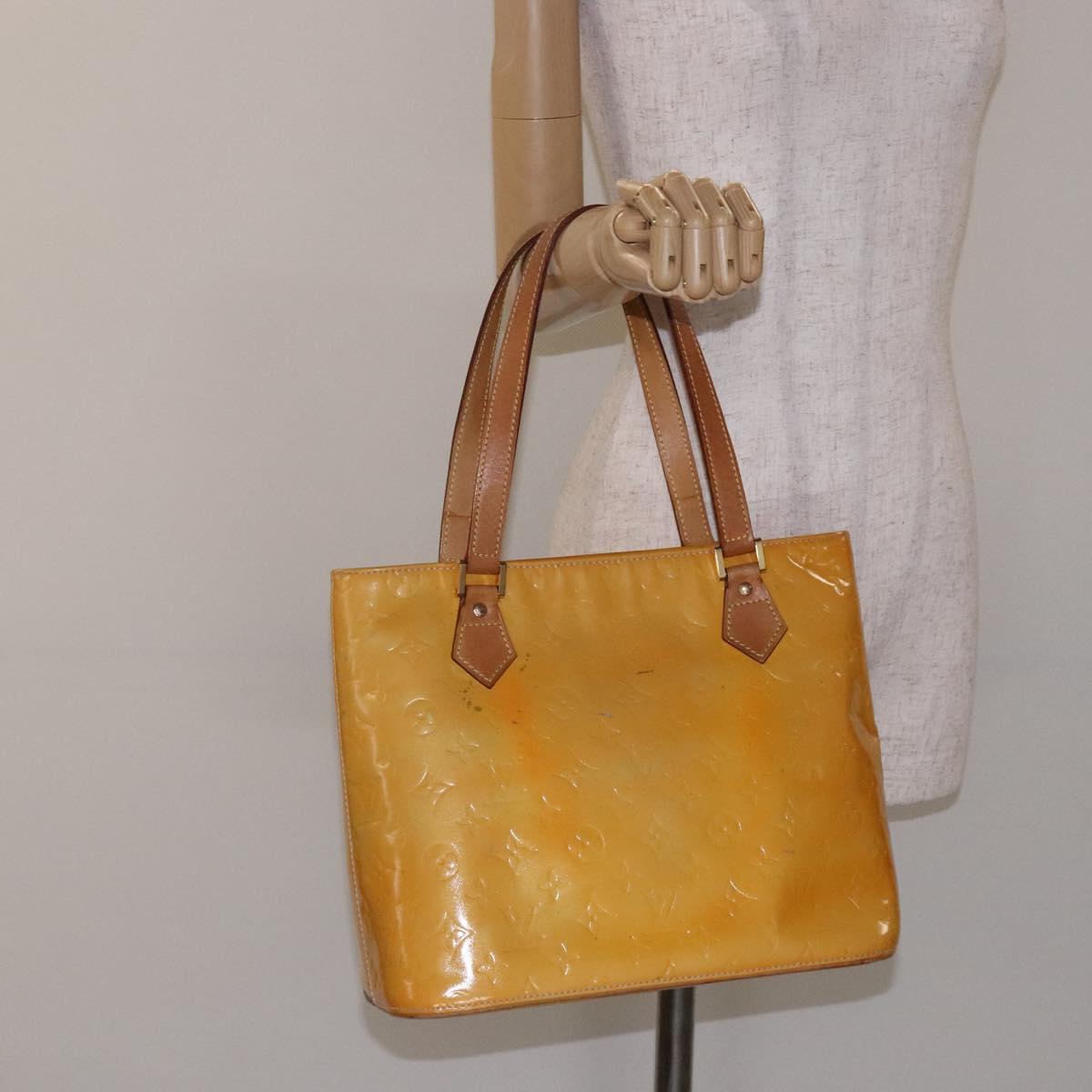 LOUIS VUITTON Monogram Vernis Houston Hand Bag Gris M91053 LV Auth 132526