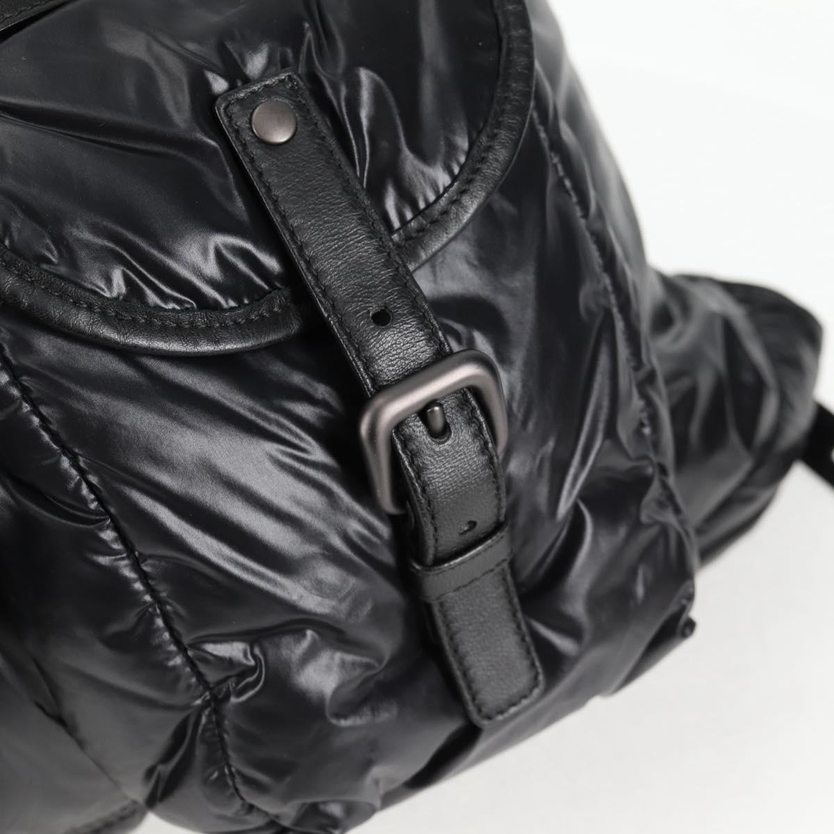 BOTTEGA VENETA INTRECCIATO Backpack Nylon Leather Black Auth 132539V