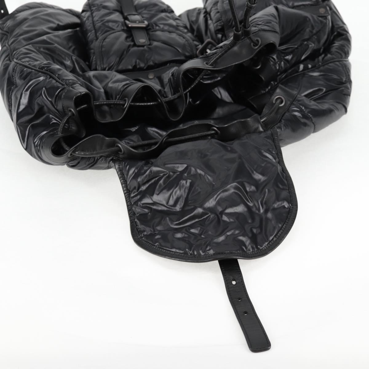 BOTTEGA VENETA INTRECCIATO Backpack Nylon Leather Black Auth 132539V