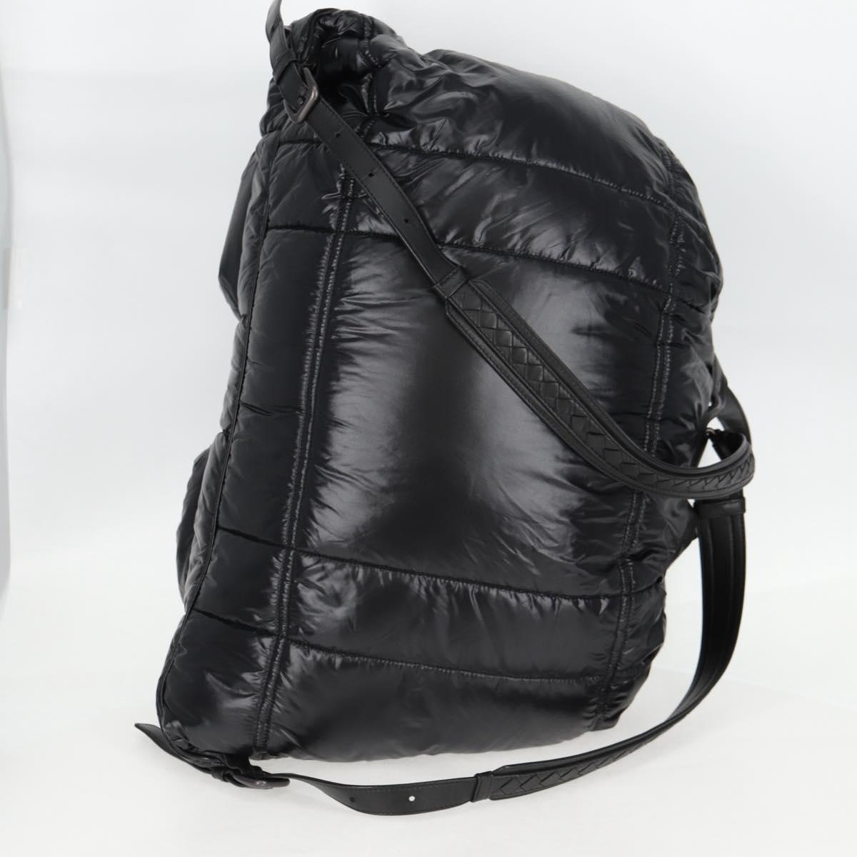 BOTTEGA VENETA INTRECCIATO Backpack Nylon Leather Black Auth 132539V