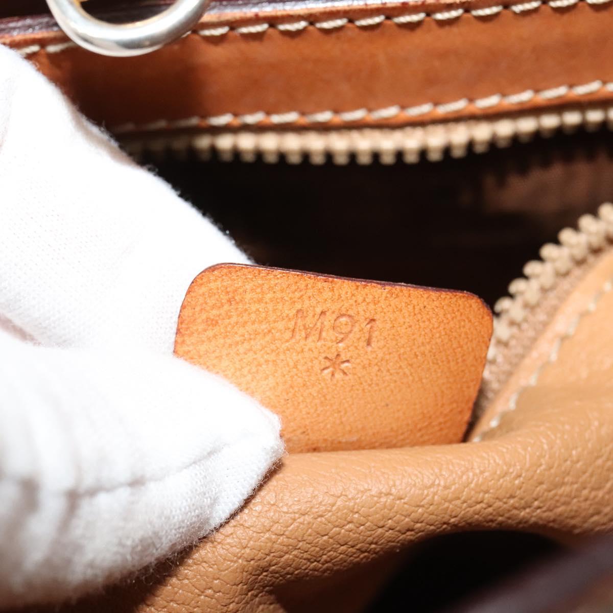 CELINE Macadam Canvas Shoulder Bag PVC Beige Gold Auth 132542