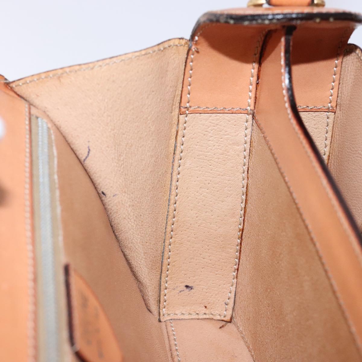 CELINE Macadam Canvas Hand Bag PVC Beige Gold Auth 132543