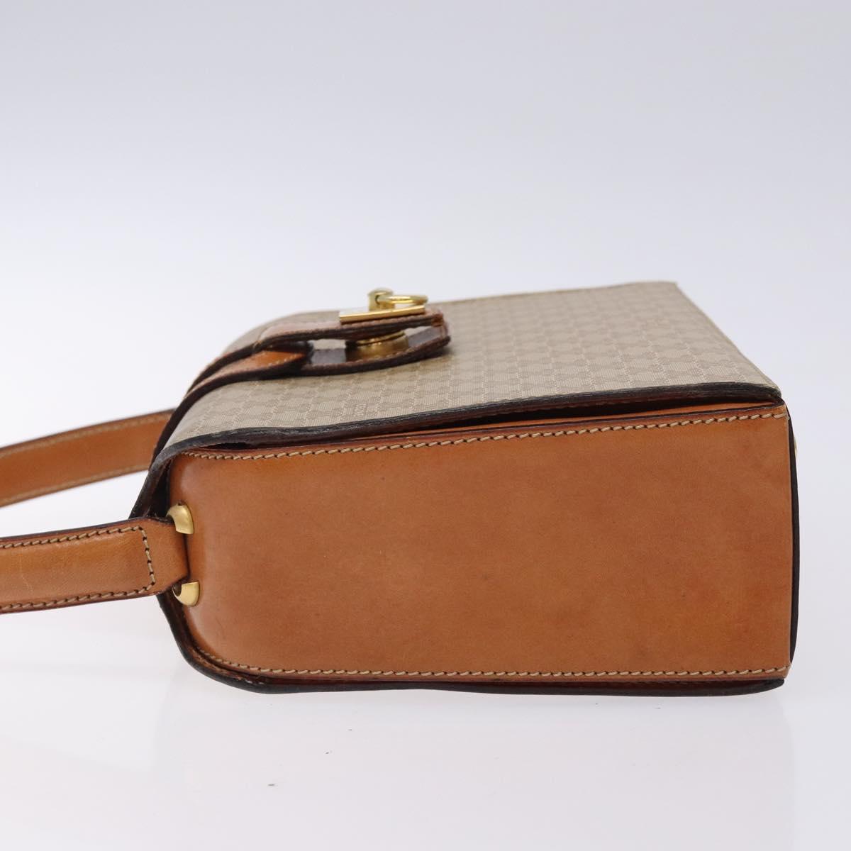 CELINE Macadam Canvas Hand Bag PVC Beige Gold Auth 132543