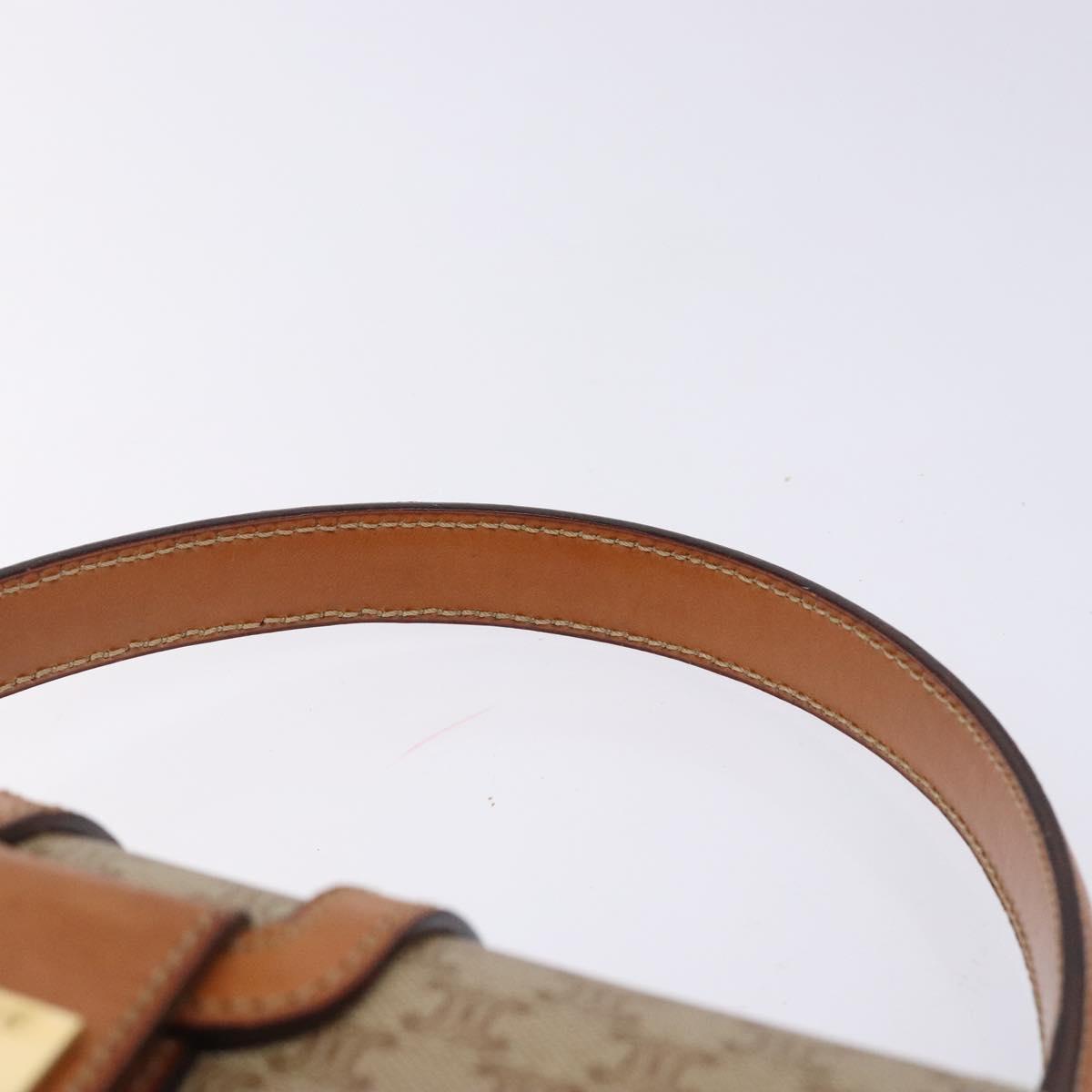 CELINE Macadam Canvas Hand Bag PVC Beige Gold Auth 132543