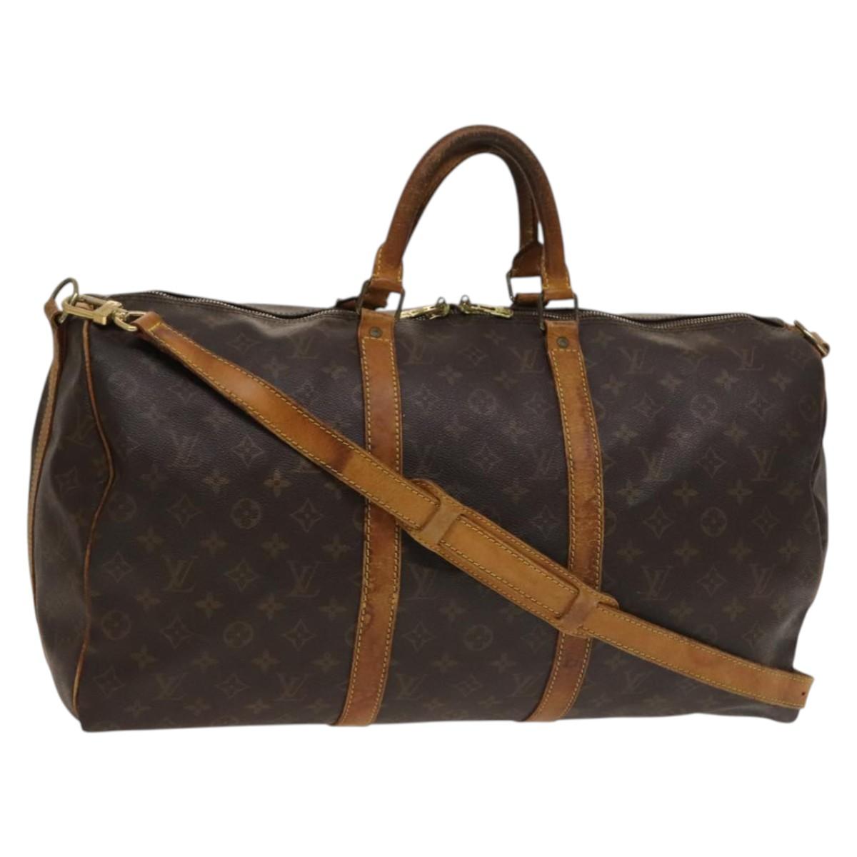 LOUIS VUITTON Monogram Keepall Bandouliere 50 Boston Bag M41416 LV Auth 132553