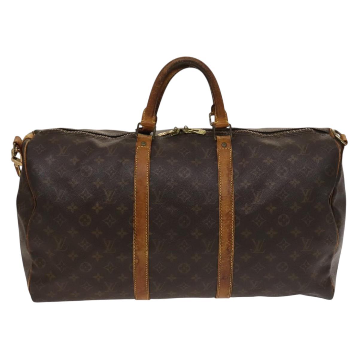 LOUIS VUITTON Monogram Keepall Bandouliere 50 Boston Bag M41416 LV Auth 132553