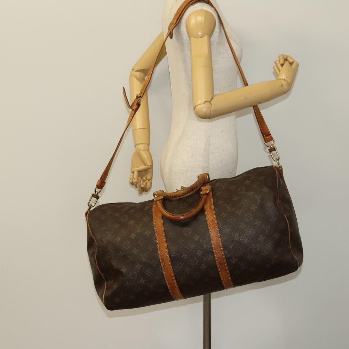 LOUIS VUITTON Monogram Keepall Bandouliere 50 Boston Bag M41416 LV Auth 132553