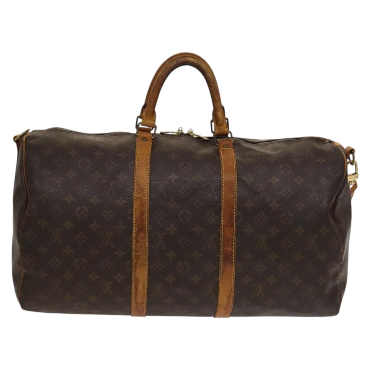 LOUIS VUITTON Monogram Keepall Bandouliere 50 Boston Bag M41416 LV Auth 132553