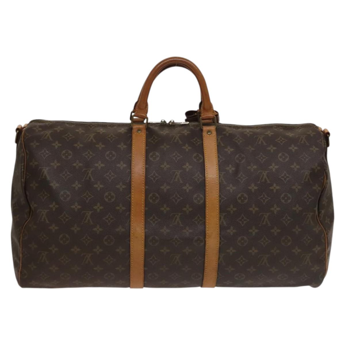 LOUIS VUITTON Monogram Keepall Bandouliere 55 Boston Bag M41414 LV Auth 132554
