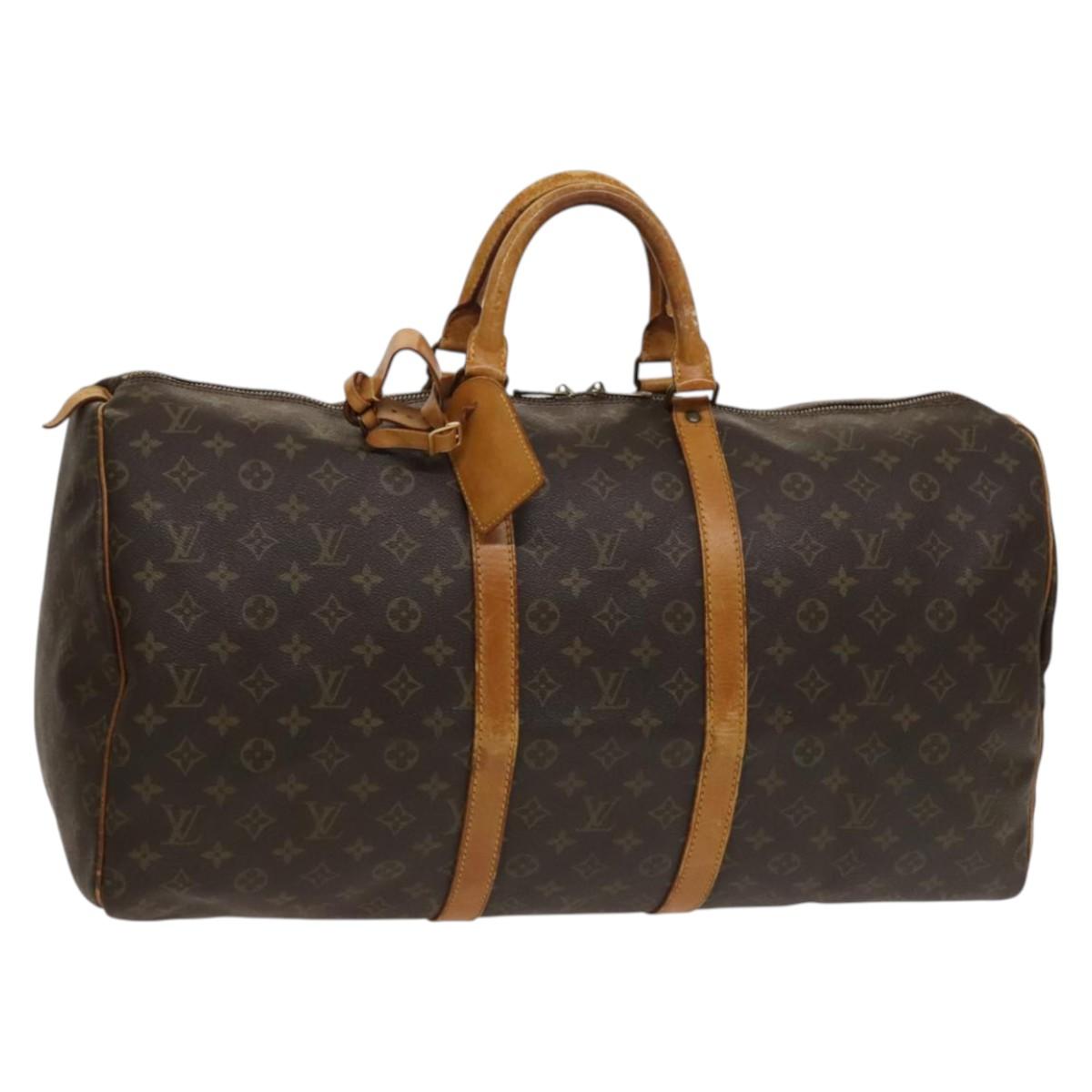 LOUIS VUITTON Monogram Keepall 55 Boston Bag M41424 LV Auth 132555