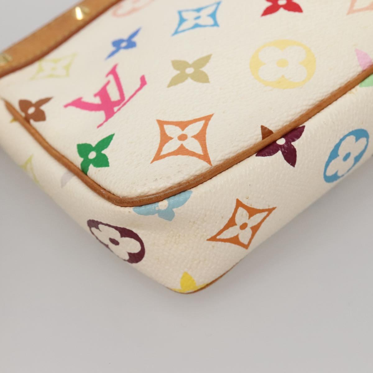 LOUIS VUITTON Monogram Multicolor Pochette Pouch White M92649 LV Auth 132557