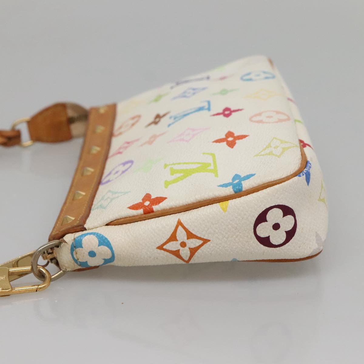 LOUIS VUITTON Monogram Multicolor Pochette Pouch White M92649 LV Auth 132557