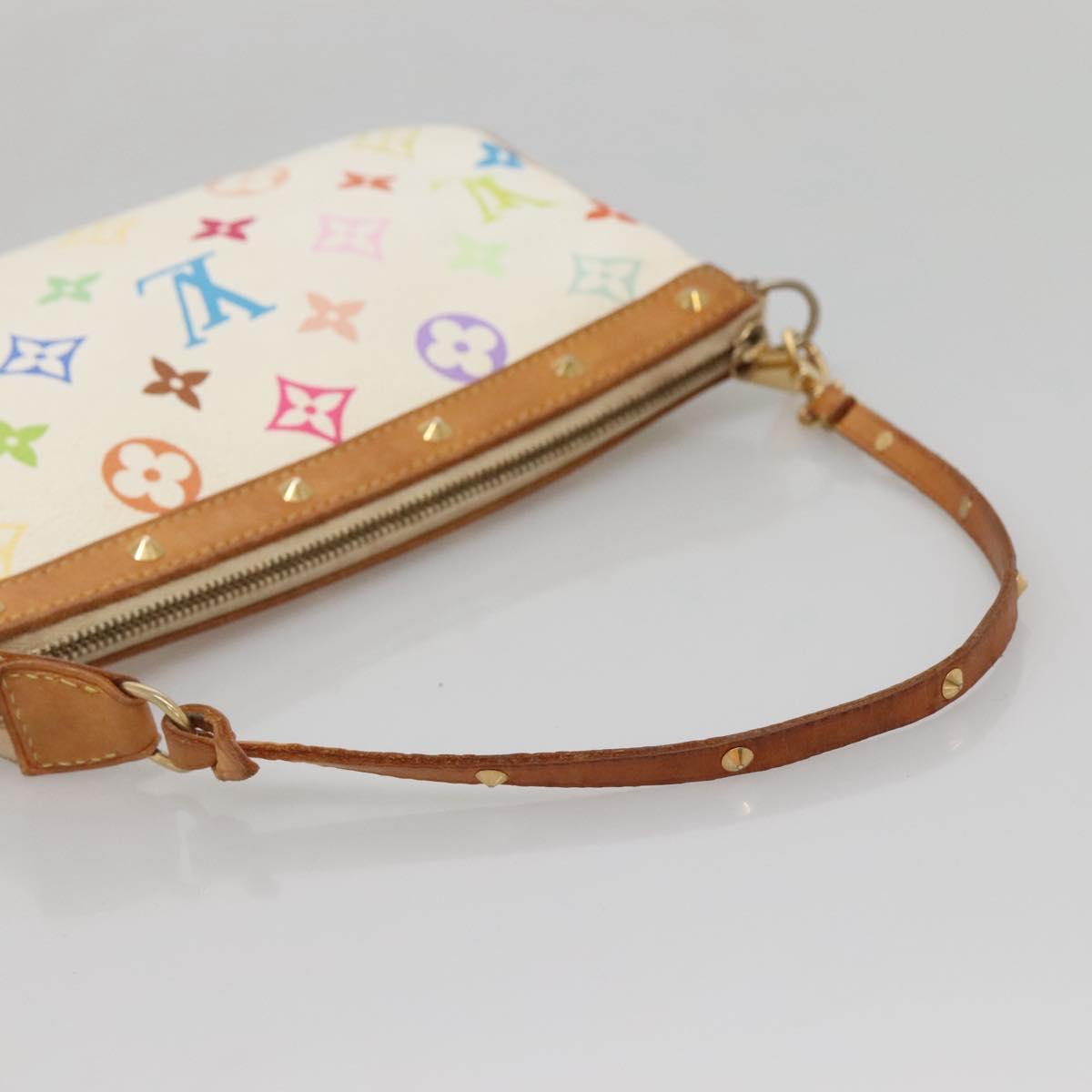 LOUIS VUITTON Monogram Multicolor Pochette Pouch White M92649 LV Auth 132557