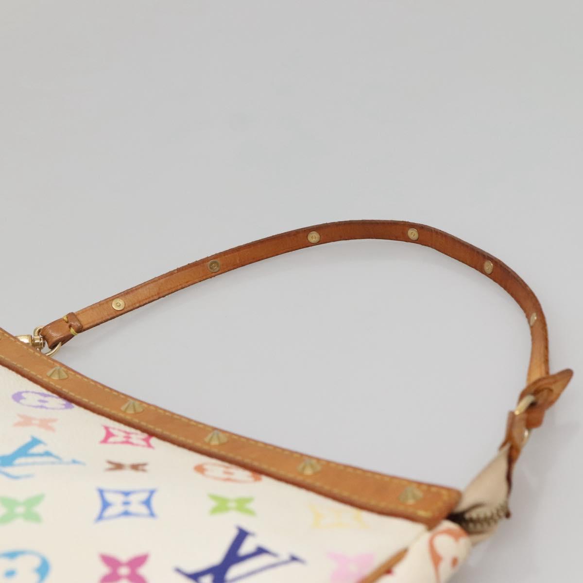 LOUIS VUITTON Monogram Multicolor Pochette Pouch White M92649 LV Auth 132557