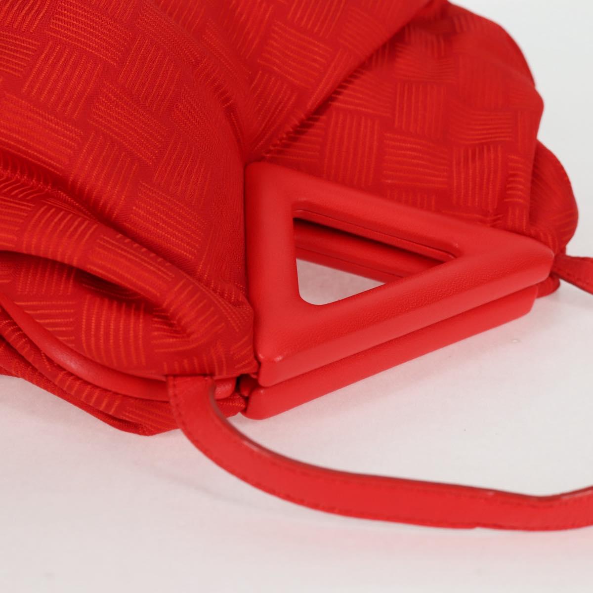 BOTTEGA VENETA Point Hand Bag Nylon 2way Red Gold Auth 132561M