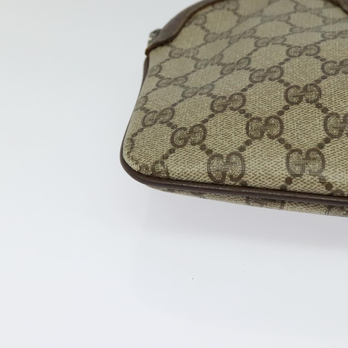 GUCCI GG Supreme Web Sherry Line Bag PVC Beige Gold 904 02 047 Auth 132567