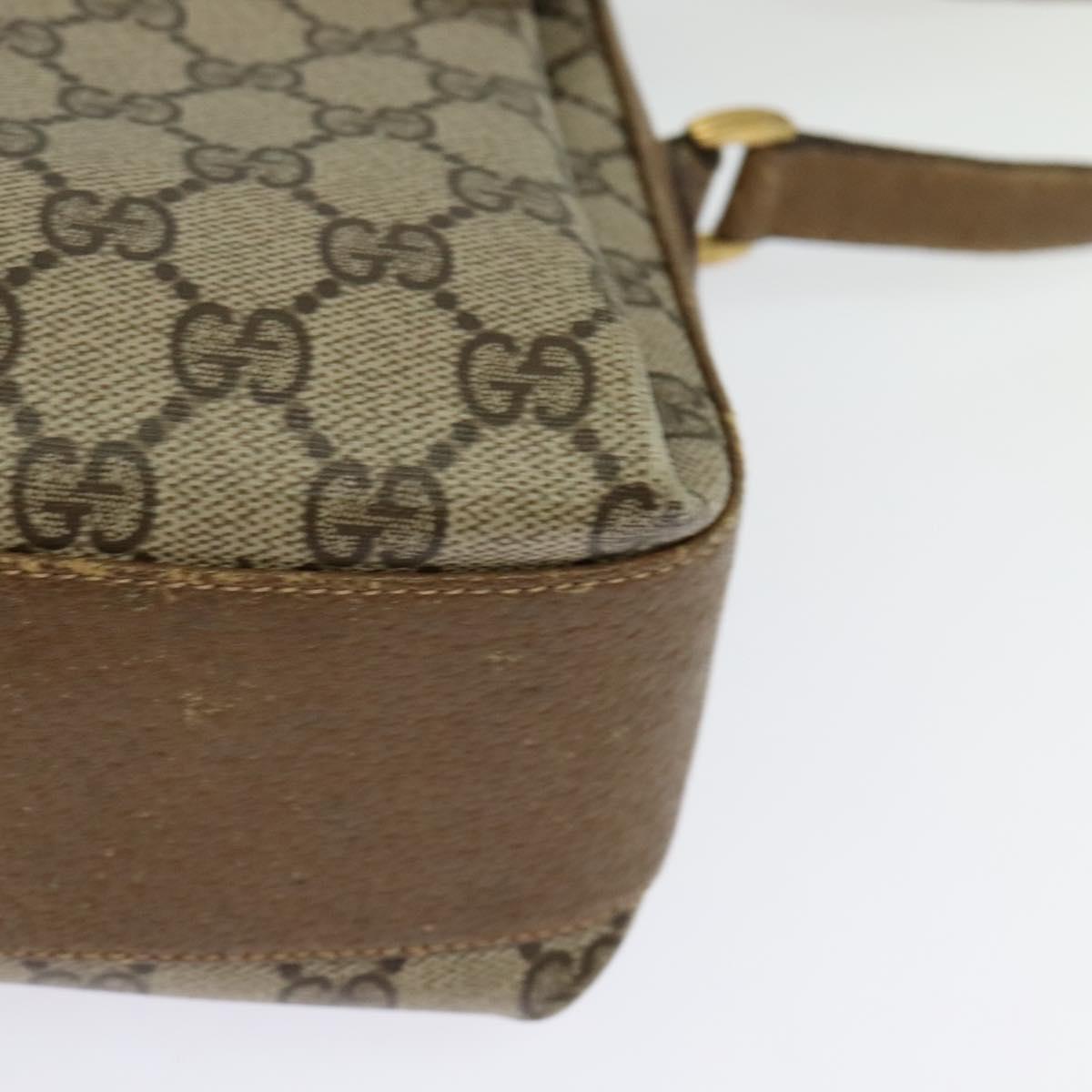 GUCCI GG Supreme Web Sherry Line Bag PVC Beige Gold 904 02 084 Auth 132568