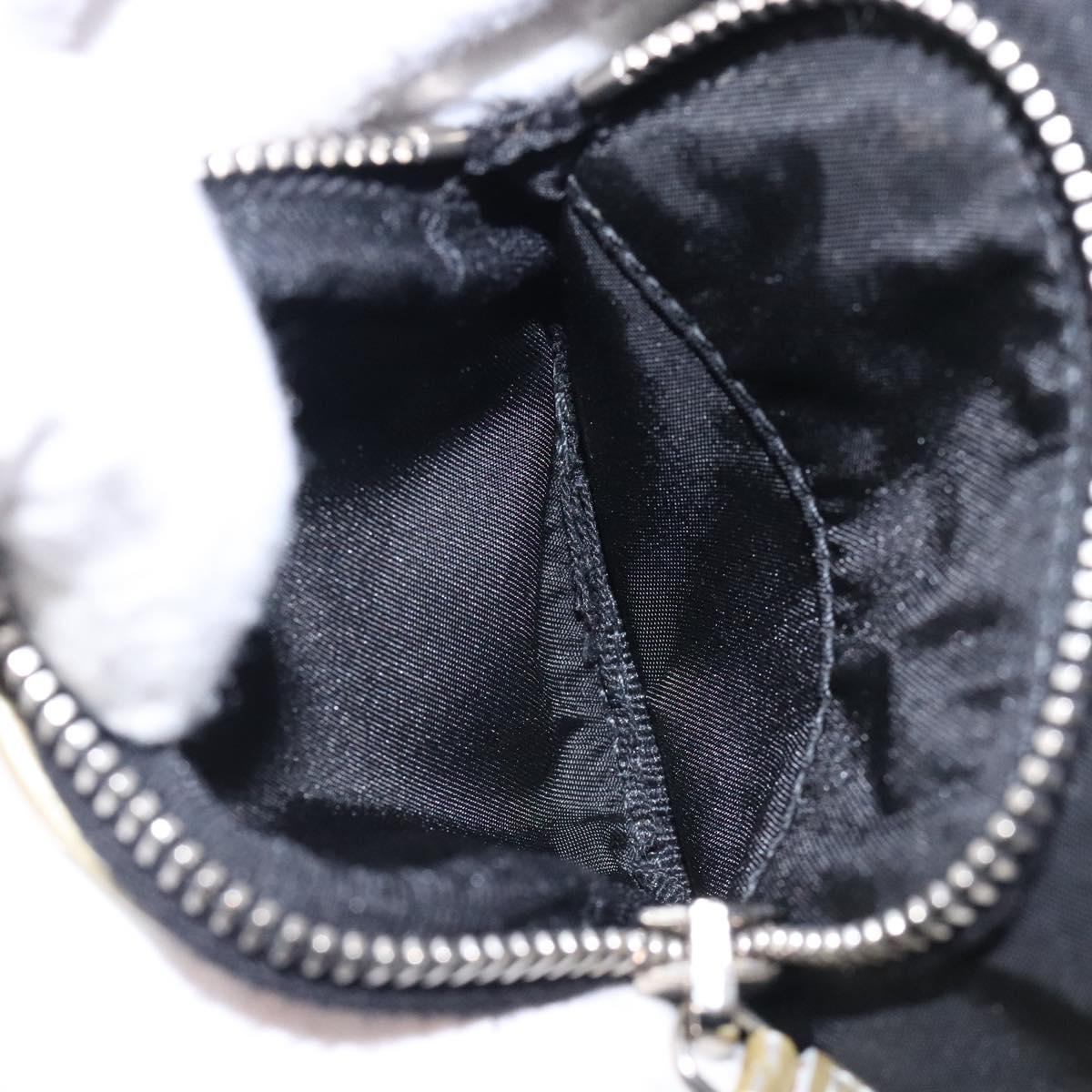 PRADA Hand Bag Nylon Black Silver Auth 132573